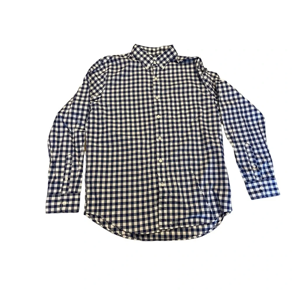 American Eagle Button Down‎ Shirt Blue White Plaid Long Sleeve Size Large New - Picture 3 of 10